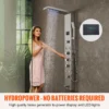 Shower Panel System, 6 Shower Modes, LED & Screen Hydroelectricity Shower Panel Tower, Rainfall, Waterfall, 8 Massage Jets, Tub Spout, Handheld Shower, Stainless Steel Wall-Mounted Shower Set  - Image 5