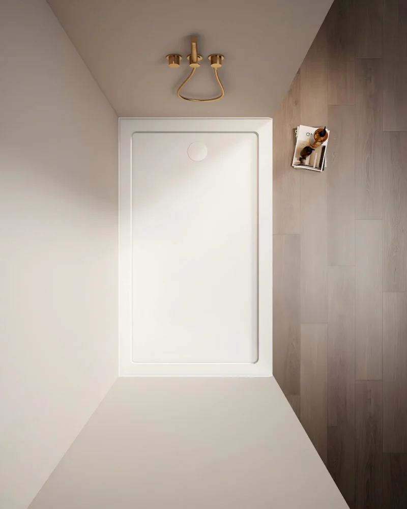 CONDRIS 60" x 36" Shower Base, Rectangular Acrylic Shower Pan with Slip-Resistant Floor, Right Drain, Low Threshold, Alcove Installation - Image 2