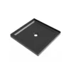 Goodyo 36"x36" Shower Base Anti-slip Acrylic Center Drain Double Threshold Shower Basin in Black