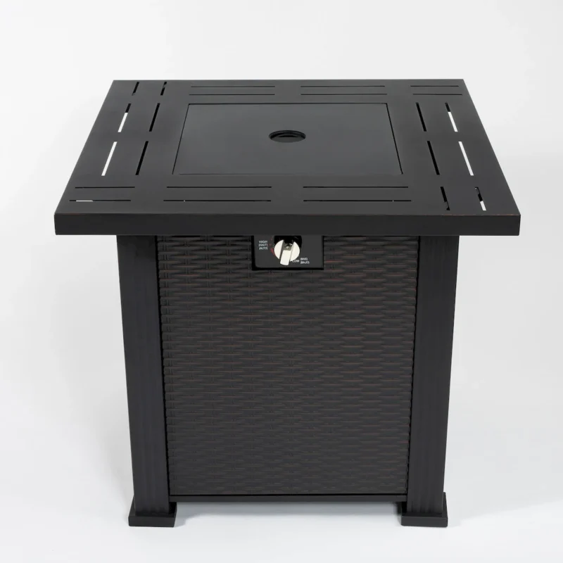 28" Propane Gas Fire Pit Table, 50000 BTU Square Steel Fire Pit for Outside Patio Deck Garden Backyard-Black - Image 8