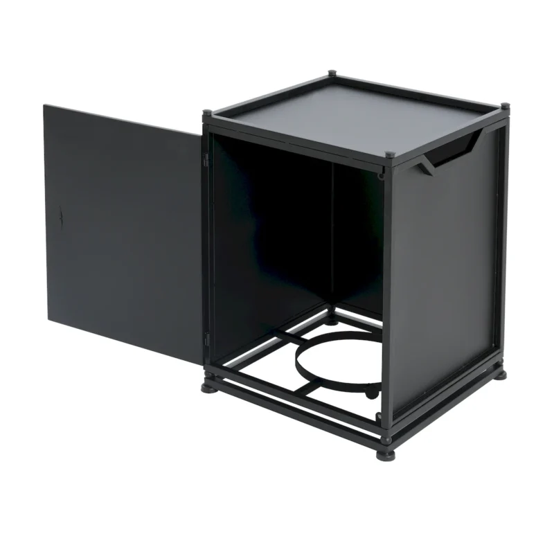 Outdoor Metal Tank Holder Side Table, Matte Black - Image 11