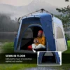 Outsunny Camping Tents 4 Person Pop Up Tent Quick Setup Automatic Hydraulic Family Travel Tent w/ Windows, Doors Carry Bag Included, Blue - Image 2