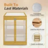 Greenhouse Wooden Cold Frame Greenhouse, Mini Greenhouse for Outdoor, Polycarbonate Garden Greenhouse Cabinet 2-Tier, Keep Plant Warm Enough - Image 3