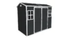 8x4ft Outdoor Resin Garden Shed with Floor and 2 Windows, Plastic Patio Outdoor Storage Shed with Lockable Door for Garden Tools, Bicycles, Trash Cans, Black  - Image 10