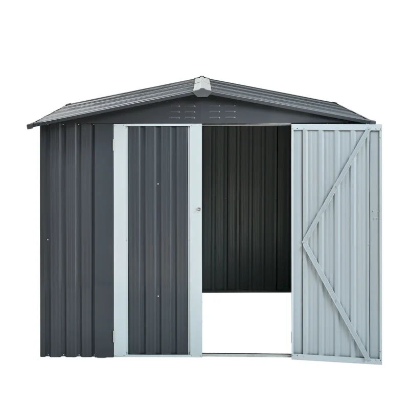 Metal Storage Shed with Double Doors, Heavy-Duty Galvanized Steel Outdoor Garden Shed for Tools, Lawn Equipment, and Yard Storage (72.8"Hx68.9"Dx87.8"W)  - Image 16
