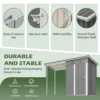 Durable 5x3FT Galvanized Steel Shed & Gazebo Combo, Easy Assembly Lean-To Storage with Open Pergola, All-Weather 2-in-1 Garden Shed for Tool Storage, Patio, Backyard  - Image 18
