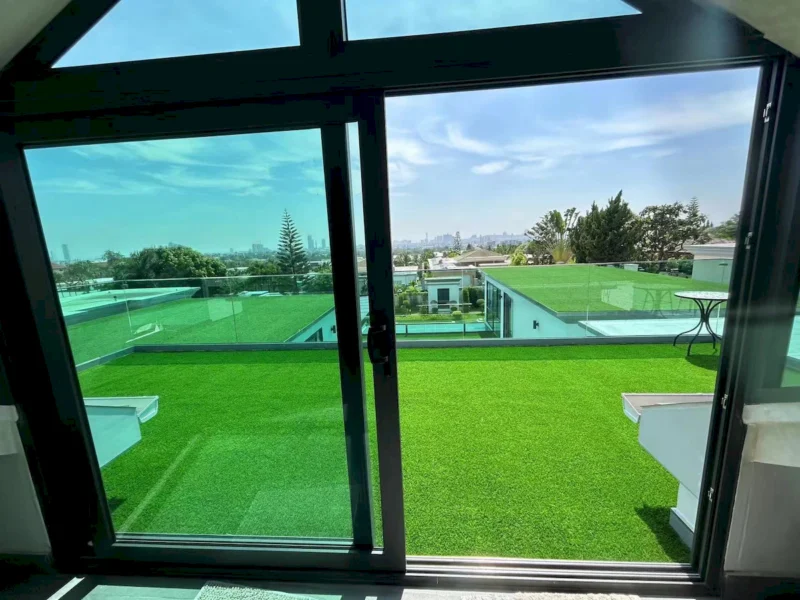 3FTX10FT Outdoor Artificial Grass Runner Rug, Thick Realistic Fake Grass Roll Decor Patio Balcony Garden Lawn, Dog Pets Turf Drain Mat, 1.38" Pile Height - Image 10