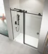 60" W x 76" H Sliding Frameless Shower Door in Matte Black with Clear Glass - Image 9