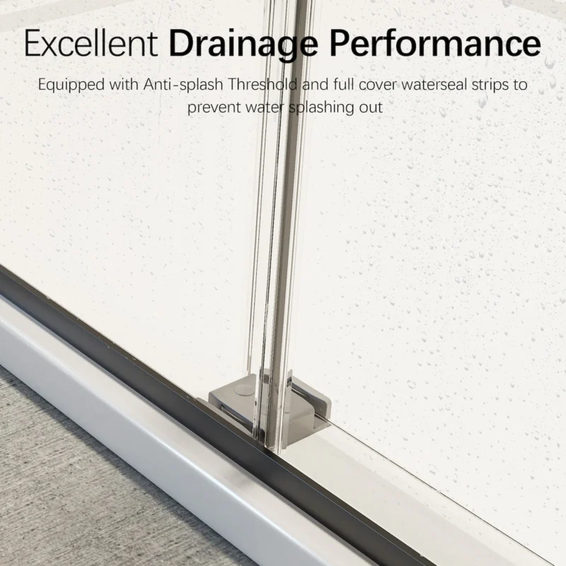 46-48" W * 76" H Frameless Double Sliding Soft-Close Shower Door, Bathroom Sliding Shower Door, 5/16" (8mm) Thick SGCC Tempered Glass Door, Matte Black - Image 5