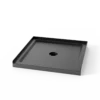 Goodyo 36"x36" Shower Base 3.5" Height Anti-slip Acrylic Center Drain Single Threshold Shower Base in Slate Black