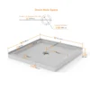 Goodyo 36"x36" Shower Pan 3.3" Height Double Threshold Shower Base in Slate White, Anti-slip Acrylic, Center Drain (no Drain Sets)  - Image 3
