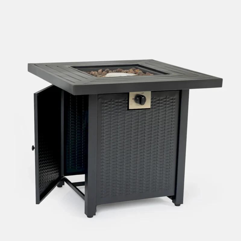 28-inch Iron Square Propane Fire Pit Table - Image 12