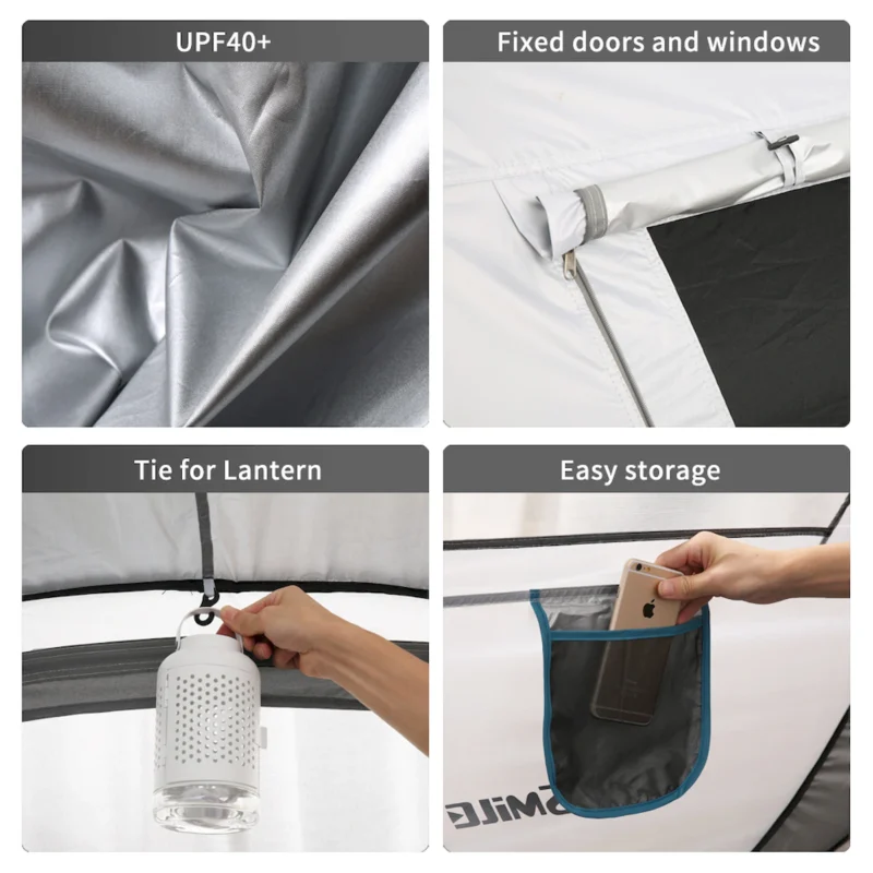 4-6 Persons White + Gray Pop-Up Boat Tent  - Image 3