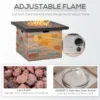 Outsunny 32 Inch Outdoor Propane Gas Fire Pit Table, 50,000 BTU Auto-Ignition Square Faux Ledge Stone Gas Firepit with Lava Rocks and Rain Cover, CSA Certification, Brown - Image 4