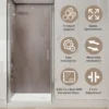 34 In. to 36In. x 72 In Semi-Frameless Pivot Shower Door in Chrome With Clear Glass - Image 11