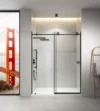 60" W x 76" H Sliding Frameless Shower Door in Matte Black with Clear Glass - Image 8