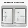 44"-48"W*72" H Semi-Frameless Double Sliding Shower Door, Bypass Shower Door, 1/4" (6mm) Thick SGCC Tempered Glass Door, Matte Black - Image 2