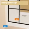 Framed Glass Shower Screen 34" Width x 72"Height with 1/4" 6mm Silk-printing Tempered Glass, Matte black aluminum and support bar, Shower door - Image 12