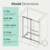 46-48" W * 76" H Frameless Double Sliding Soft-Close Shower Door, Bathroom Sliding Shower Door, 5/16" (8mm) Thick SGCC Tempered Glass Door, Matte Black - Image 4