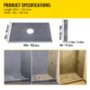 Shower Curb Kit, 38"x60" Watertight Shower Curb Overlay with 4" ABS Central Bonding Flange, 4" Stainless Steel Grate, 2 Cuttable Shower Curb and Trowel, Shower Pan Slope Sticks Fit for Bathroom - Image 5