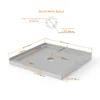 Goodyo 36"x36" Shower Pan 3.3" Height Single Threshold Shower Base in Slate White, Anti-slip Acrylic, Center Drain (no Drain Sets) - Image 8