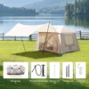5.72m² Inflatable Camping Tent, Easy Setup 4 Season Windproof Glamping Tent with Mesh Windows & Pump, Outdoor Cotton Tent - Image 7