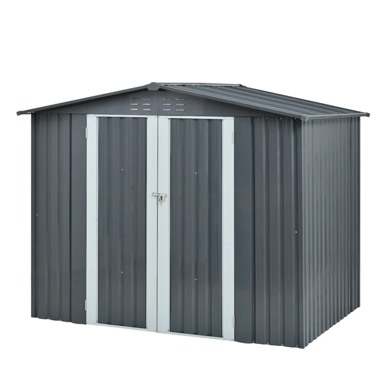 Metal Storage Shed with Double Doors, Heavy-Duty Galvanized Steel Outdoor Garden Shed for Tools, Lawn Equipment, and Yard Storage (72.8"Hx68.9"Dx87.8"W)  - Image 14
