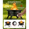 Propane Fire Pit 19-Inch, 53,000 BTU Portable Gas Fire Pit, with Grill Grate & Lava Rocks, Adjustable Flame, Folding Legs,Smokeless Outdoor Firebowl for Camping, Patio, Backyard, Deck, RV, Black - Image 3