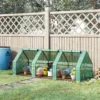 Outsunny 9' x 3' x 3' Portable Mini Greenhouse Outdoor Garden with Large Zipper Doors and Water/UV PE Cover, Green  - Image 4