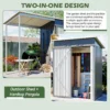 Durable 5x3FT Galvanized Steel Shed & Gazebo Combo, Easy Assembly Lean-To Storage with Open Pergola, All-Weather 2-in-1 Garden Shed for Tool Storage, Patio, Backyard  - Image 16