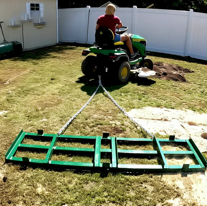 The Original 4FT Drag Harrow Driveway Grader, 46 LB Heavy Duty Tow Behind Lawn and Landscape Rake, Gravel Driveway Drag, Power Rake , Lawn Leveler  - Image 7