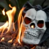 Fire Pit Demon Skull Gas Log for Ventless & Vent Free, Propane, Gel, Ethanol, Electric, Outdoor Fireplace and Fire Pit, Halloween Decor - Patent Pending  - Image 5