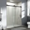 56" - 60" W x 76" H Frameless Soft-closing Single Sliding Shower Door, 3/8" (10mm) Tempered Glass with Easy-cleaning Nano-Coating, Matte Black 22D01-60MB - Image 9