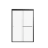44"-48"W*72" H Semi-Frameless Double Sliding Shower Door, Bypass Shower Door, 1/4" (6mm) Thick SGCC Tempered Glass Door, Matte Black