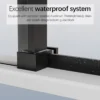 46-48" W * 76" H Frameless Single Sliding Shower Door, Bathroom Sliding Shower Door, 5/16" (8mm) Thick SGCC Tempered Glass Door, Matte Black - Image 4
