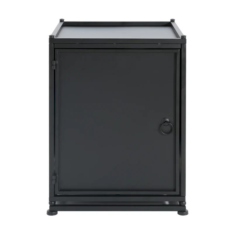 Outdoor Metal Tank Holder Side Table, Matte Black - Image 8