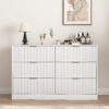 Modern 6-Drawer Dresser, Chest of Drawers for Bedroom, Living Room, Hallway, and Entryway - Large Storage Cabinet, Black,Drawer panel with wavy patterns - Image 13