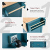K&K 55.7'' Large Kitchen Island with 2 Drop Leaf,, Rolling Kitchen Cart on 5 Wheels with Power Outlet, Folding Storage Dining Table with Spice & Towel Rack , 3 Drawers, for Kitchen, Dining Room - Image 4