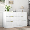 Modern 6-Drawer Dresser, Chest of Drawers for Bedroom, Living Room, Hallway, and Entryway - Large Storage Cabinet, Black,Drawer panel with wavy patterns - Image 14
