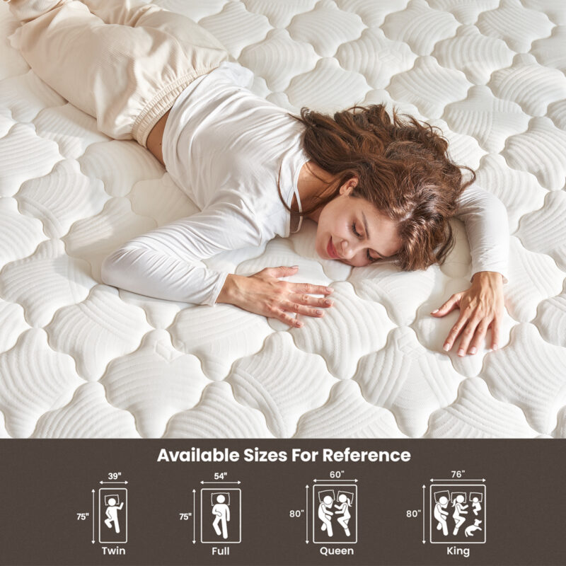 Full Size Mattress,12 Inch Hybrid Full Mattress in a Box with Memory Foam and Pocket Spring for Pressure Relief & Comfort Sleep & Zoned Support, Medium Firm,CertiPUR-US & OEKO-TEX - Image 8