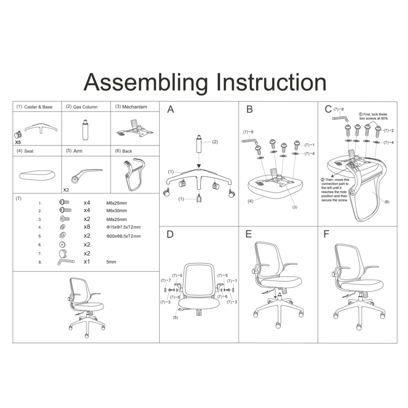 Ergonomic Color Office Chair 350LBS, Home Office, Mesh Back, Integrated Molded Foam, Comfortable Sitting, Flipping Armrest, Fireproof, Rotating, Lifting Multifunctional Chair - Image 32