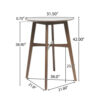 Mid-Century Modern Round Wooden Bar Table – 42" High Bar Table with Tapered Legs for Kitchen, Dining Room or Home Bar - Image 6