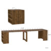Extendable Foldable Dining Room Table for 1-10 People, Wood Multifunctional Rectangle Expandable Console Kitchen Living Meeting Room Furniture - Image 8