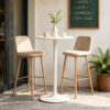 White Round Bar Table, modern dining table, dining table, MDF tabletop and iron-painted matte base, round dining table, medieval living room coffee table (24 inches), family kitchen, small space - Image 11