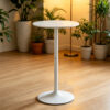 White Round Bar Table, modern dining table, dining table, MDF tabletop and iron-painted matte base, round dining table, medieval living room coffee table (24 inches), family kitchen, small space - Image 6
