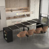 Extendable Foldable Dining Room Table for 1-10 People, Wood Multifunctional Rectangle Expandable Console Kitchen Living Meeting Room Furniture - Image 13