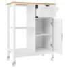 Kitchen Island Cart with Mobile Carts with Storage Cabinet, Rolling Kitchen Table with Spice Rack, Towel Rack, and Drawer, Portable Islands on Wheels - Image 9