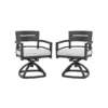 Outdoor Patio Aluminum Swivel Rocker 2PCS with Outdoor-grade Sunbrella Fabric Cushions, Ember Black - Image 9