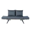 1 PCS Patio Wicker Side Foldable Bench Patio Backyard Conversation Bench Grey Wicker + Dark Grey Cushion - Image 11
