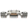 6-Pieces All Weather PE Wicker Sofa Set, Outdoor Rattan sofa With Double Cushions, Wood Legs Wood Table Top, Beige and Gray - Image 12